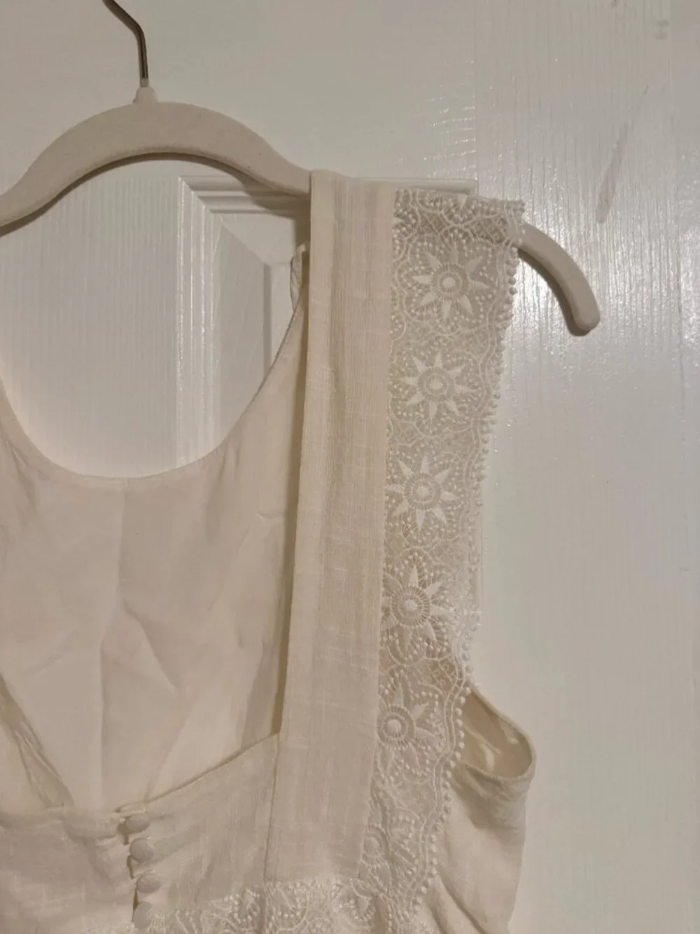 Sezane Backless Mini Dress -  Robe Naidé- White - Size 38 (US 6) - Picture 7 of 15